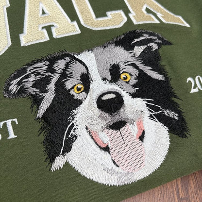 Personalized Embroidered Pet Face & Name Sweatshirt – Custom Keepsake Gift for Pet Lovers
