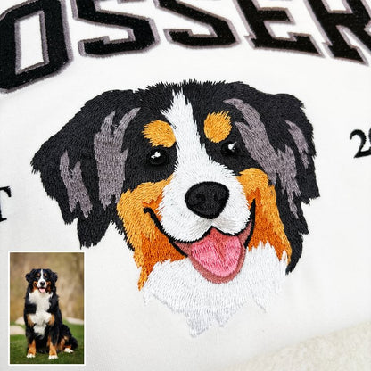 Personalized Embroidered Pet Face & Name Sweatshirt – Custom Keepsake Gift for Pet Lovers