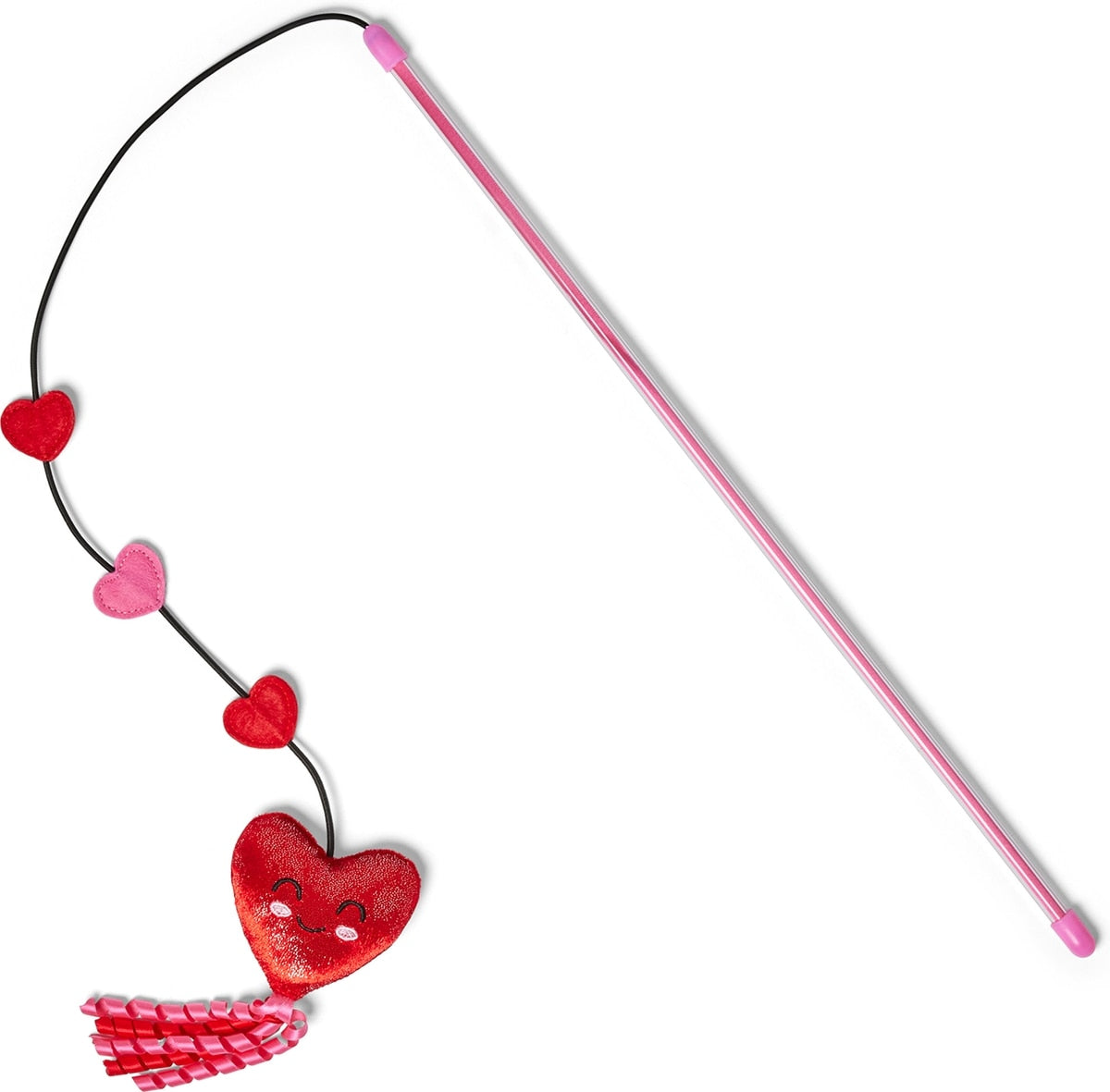 Valentine Hearts Teaser Wand Cat Toy with Silvervine & Catnip