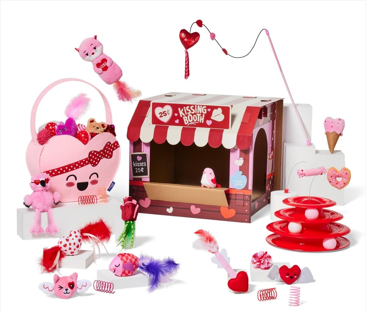 Valentine Hearts Teaser Wand Cat Toy with Silvervine & Catnip